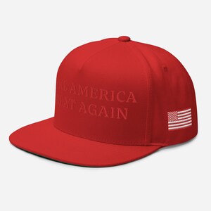 MAGA - Embroidered Red on Red Flat Bill Cap