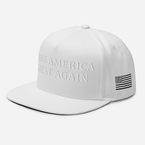 MAGA - Embroidered White on White Flat Bill Cap