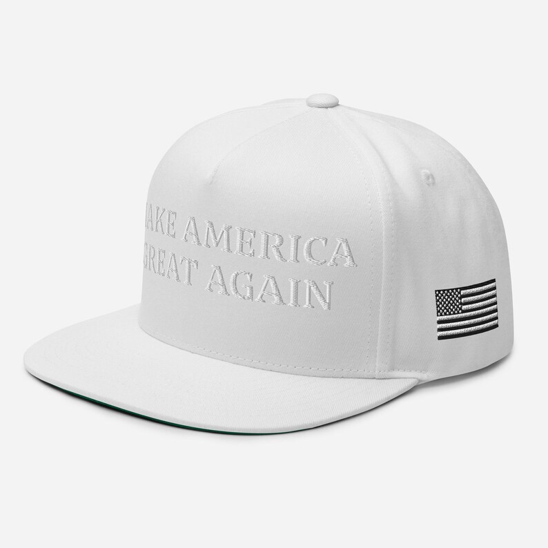 MAGA - Embroidered White on White Flat Bill Cap