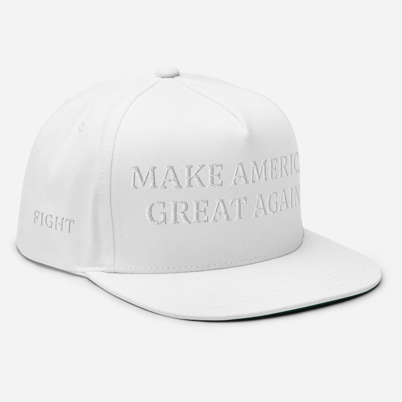 MAGA - Embroidered White on White Flat Bill Cap