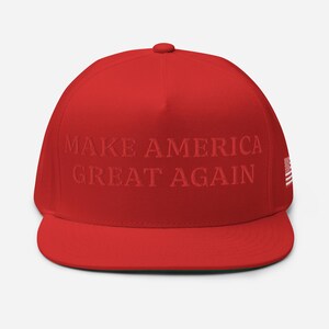 MAGA - Embroidered Red on Red Flat Bill Cap