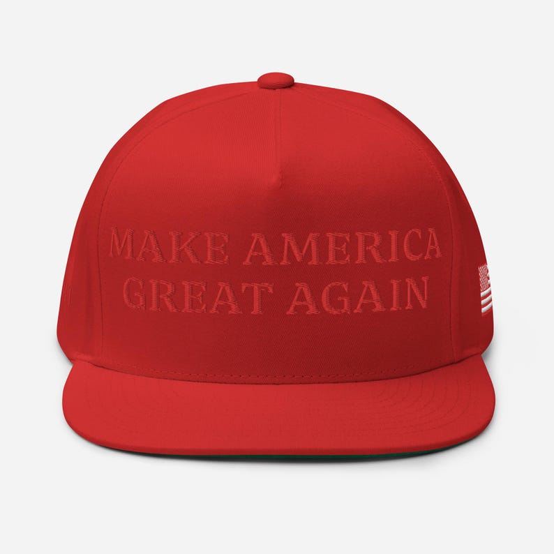 MAGA - Embroidered Red on Red Flat Bill Cap