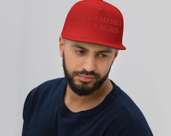 MAGA - Embroidered Red on Red Flat Bill Cap
