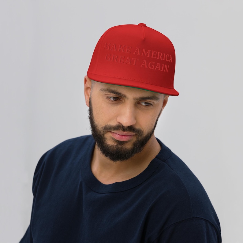 MAGA - Embroidered Red on Red Flat Bill Cap