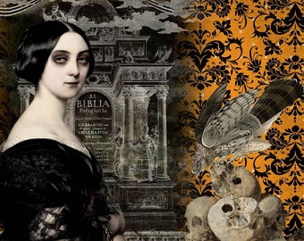 Digitale Datei Lady Hawksheart Antique Halloween Ancestors Family Fun Digitales Bild 12 x 12 Bild 300DPI Digitale Collage