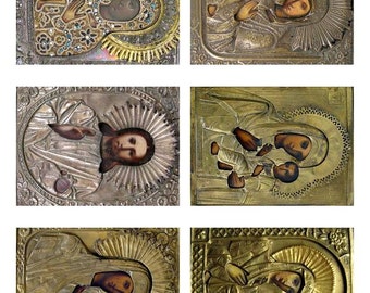 Digital Download ATC Vintage Icons Religious Collage Sheet  ACEO Backgrounds , Printables, Downloads, DigitalCollageSheets