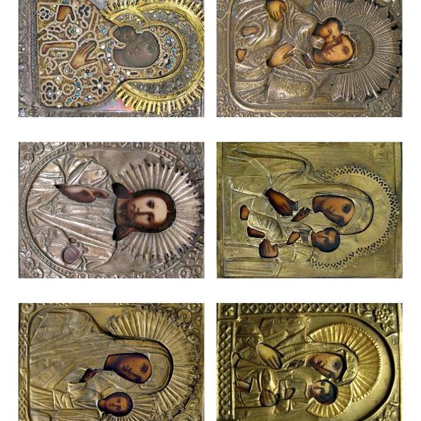 Digital Download ATC Vintage Icons Religious Collage Sheet  ACEO Backgrounds , Printables, Downloads, DigitalCollageSheets