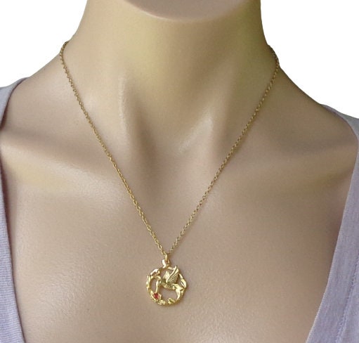 Vtg Vintage Signed JJI Gold Tone Hummingbird Round Circle