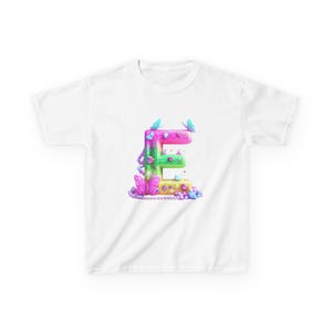 Camiseta infantil, camiseta com letra E para meninos e meninas, blusa juvenil com inicial do alfabeto, presente de roupa infantil, camiseta gráfica para crianças pequenas, camiseta personalizada,