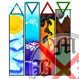 Four Elements Art Print - Water, Fire, Earth, and Air Digital Download
