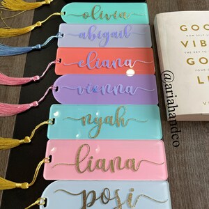 Personalized Acrylic Name Bookmark: Handmade Reader Gift, Book Lover's Custom Page Marker