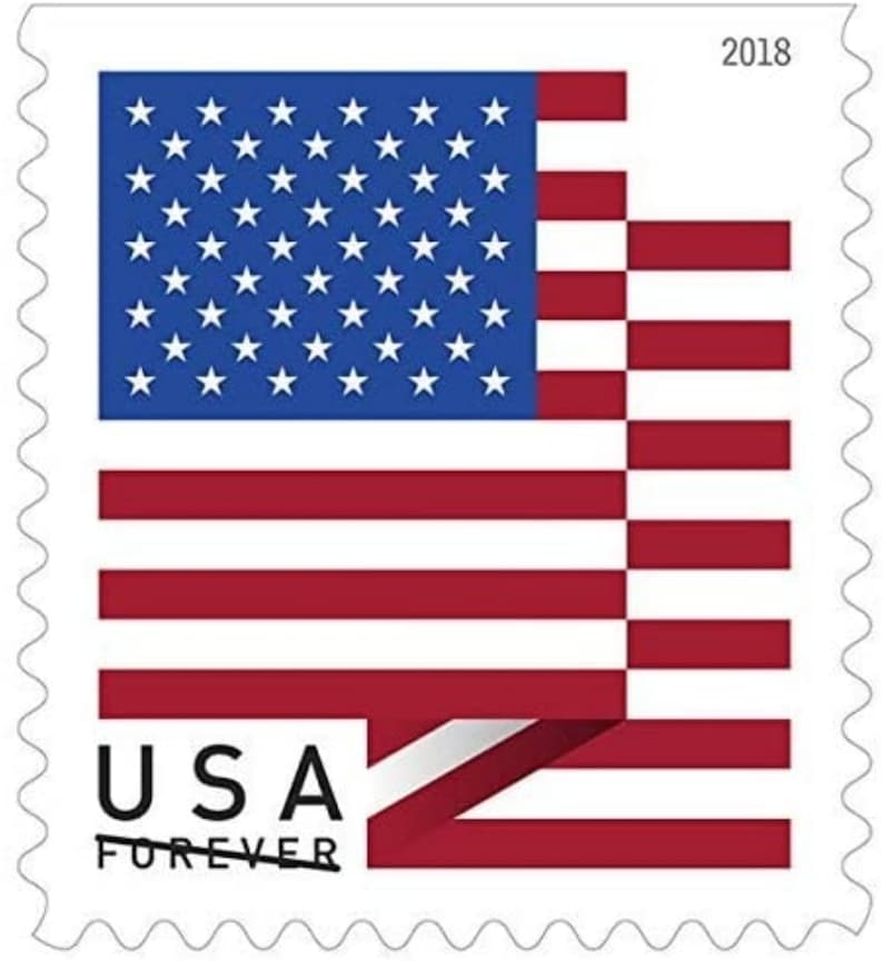 USPS Forever Stamps Postage 2019 of U.S. Flag Booklet 20 for Etsy