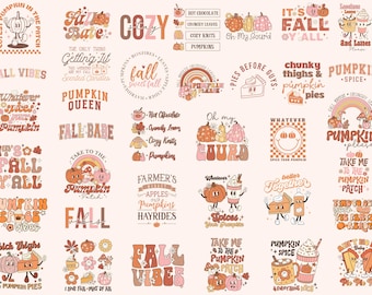 Retro Fall Autumn Png Bundle, Fall shirt png, Fall png, Autumn png, Trendy Fall, Thanksgiving png, Autumn Sublimation Design Bundle