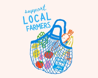 Farmers Market PNG: Vintage Summer Illustration Png, Farmers Market Bag Png, Veggies Png, Local Farmers Art