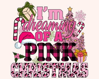 Albero di Natale rosa PNG, Sognando il Natale rosa PNG, Albero di Natale acquerello, Natale femminile, Natale rosa, Sublimazione di Natale