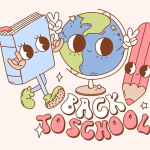 Groovy Back To School PNG: Teacher Shirt Sublimation Design (Digital Download)