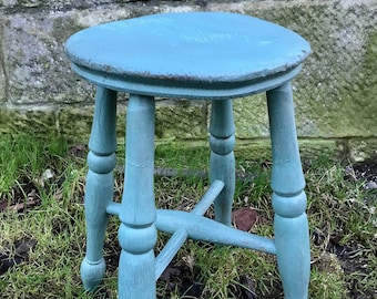 Vintage Primitive vintage stool painted in Milk paint