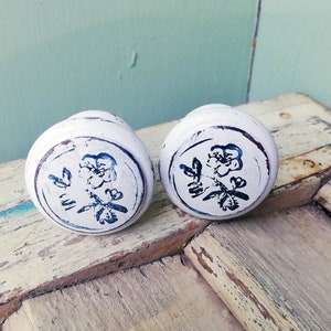 Hand made painted Vintage style wooden furniture handles