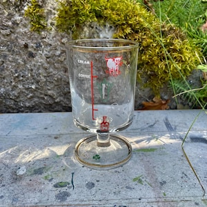 Vintage irish coffee glass with recipe on the side