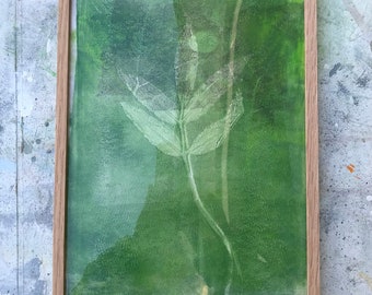 Leaves Art Print (from  Original Botanical acrylic Monoprint)