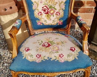 Vintage bedroom chair available for reupholstery and painting your choice of colour