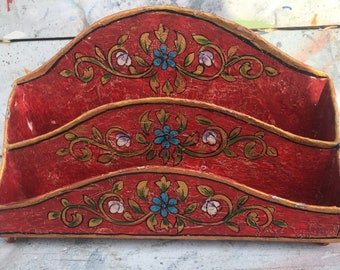 Hand painted Indian Letter Holder/ rack