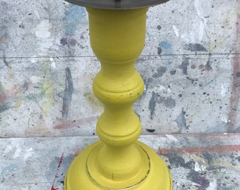 Vintage wooden candlestick painted in Annie Sloan chalk paint