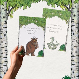 Cartelli stampabili per feste a tema Gruffalo / Decorazioni personalizzate per feste a tema Gruffalo / Festa a tema Julia Donaldson / Decorazioni per feste per bambini / Download immediato