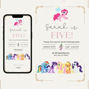 My Little Pony Digital Invite | Rainbow Dash Girls Evite | My Little Pony Themed Birthday Invitation | Instant Download