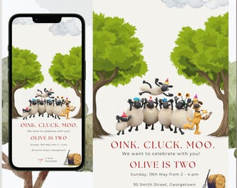 Fiesta de cumpleaños de ovejas: temática de granja (descarga digital)