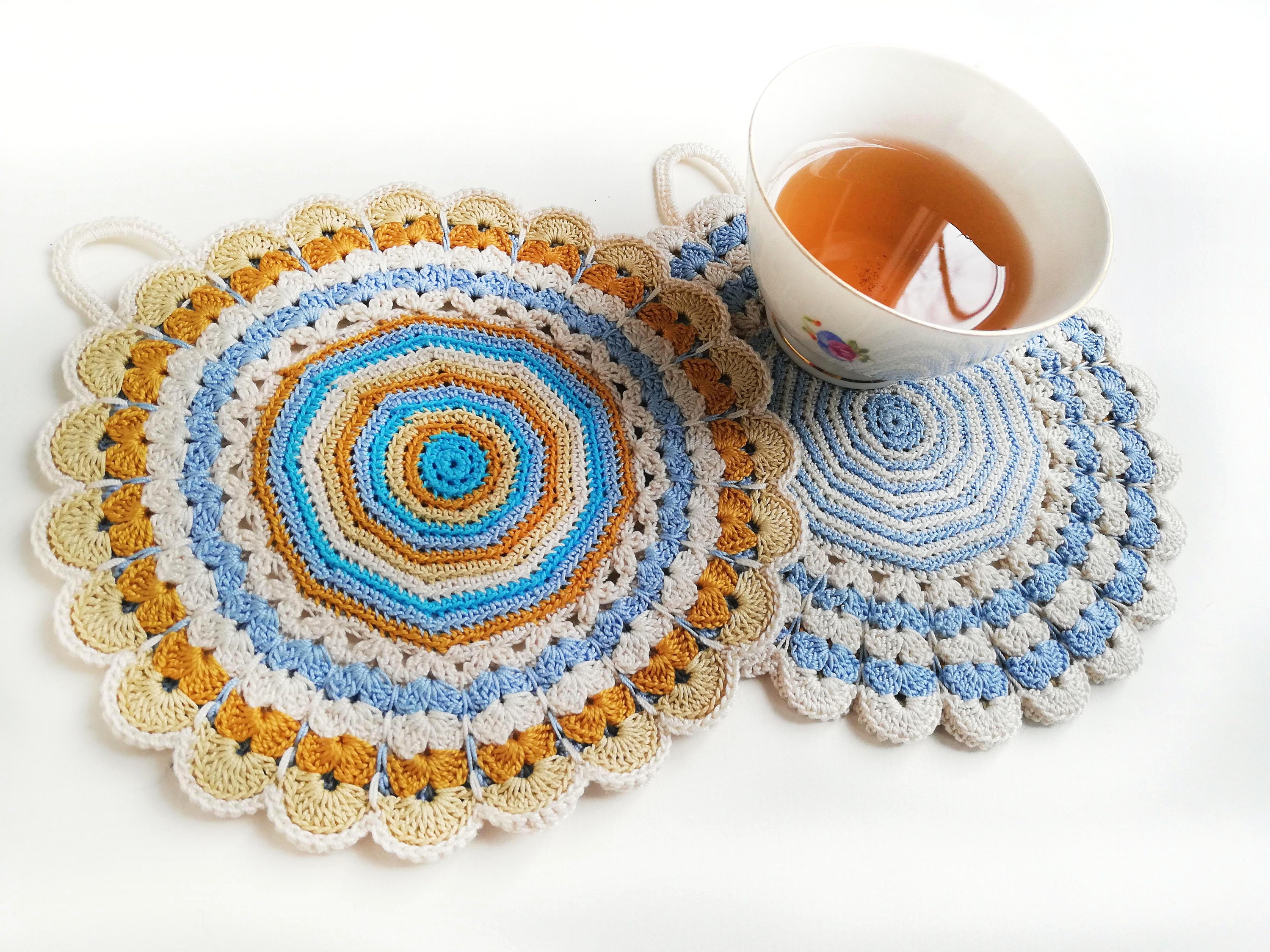 Pot Holders Coaster Set Crochet Pot Holder Etsy