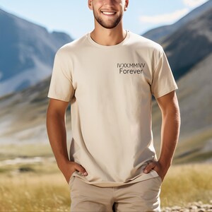 Customizable Roman Numerals Unisex Tee, Personalized Text Shirt, Custom Date T-shirt, Gift for Him or Her, Birthday Present