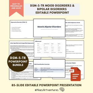 DSM5TR Stimmungsstörungen Bipolare Störungen PowerTop-Box-Bundle bearbeitbare Folien Abnormal Stabilitätstherapie
