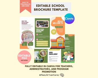 Editable School Brochure Template Educational Program Flyer Welcome to School Design Printable School Prospectus  Modern School Marketing
