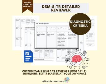 DSM 5 TR-granskare Psykologistudie Diagnosguide Referens för psykisk hälsa Psykolog Rådgivare Psykometriker Onormal psykologi Redigerbar