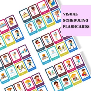 Visuelle Scheduling Karteikarten für Kinder und Jugendliche | Bunte Karten | Autismus, ADHS & besondere Bedürfnisse | Lerntherapie | Psyche