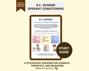 BF Skinner Operant Conditioning Study Guide: Psychology Review (Digital Download)