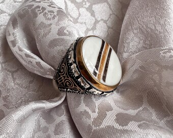 Breastmilk / hair keepsake ring for men  925 sterling silver DIY kit