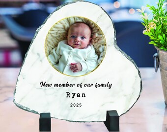Personalized Photo Rock Slate: Custom Baby, Wedding, Memorial Gift