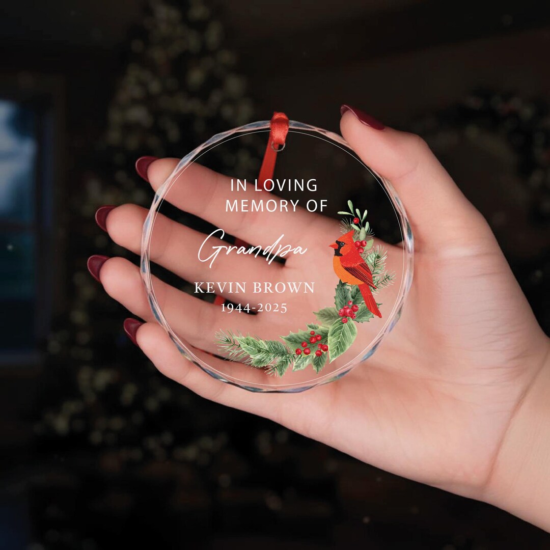 Personalized Red Cardinal Memorial Ornament: in Loving Memory - Etsy
