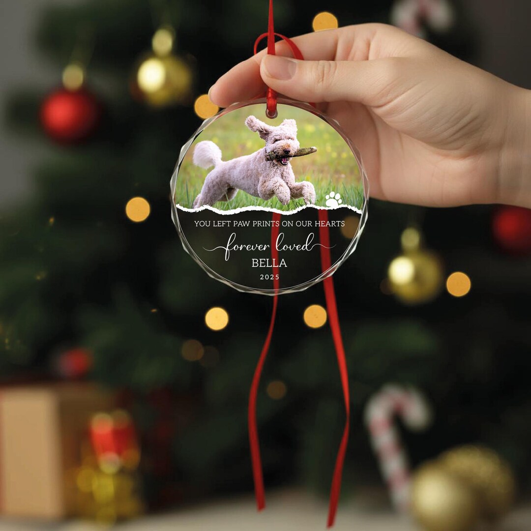 Personalized Pet Memorial Photo Ornament: Custom Dog Sympathy Gift - Etsy