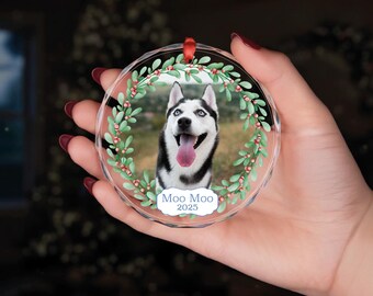 Personalized Pet Photo Ornament: Custom Dog Cat Memorial Gift