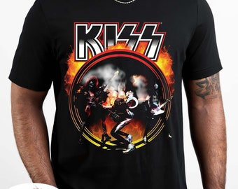 Kiss Rock Band HOTTER THAN HELL ALBUM COVER Adult Back Print Zip-up Hoodie 