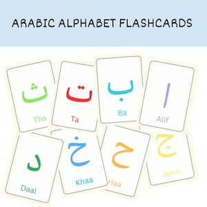 Arabisch alfabet Flashcards, Arabisch alfabet, Arabische Flashcards, Afdrukbare Flashcards, digitale Flashcards, Arabisch leren, Thuisonderwijs