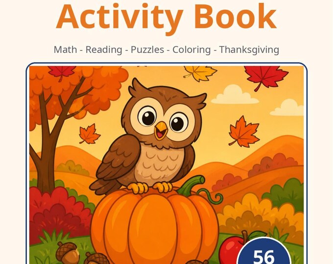 Fall Activity Pack for Kids | Autumn Worksheets Bundle — Math, Literacy & Fine Motor, Ages 5–8 (K–3)
