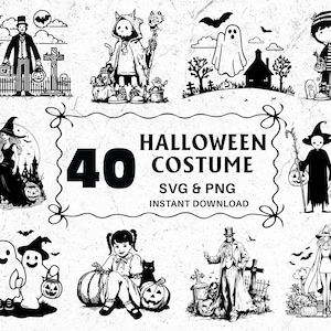 Funny Halloween Costume SVG Bundle: Cricut Cut Files, Party Apparel (Digital Download)