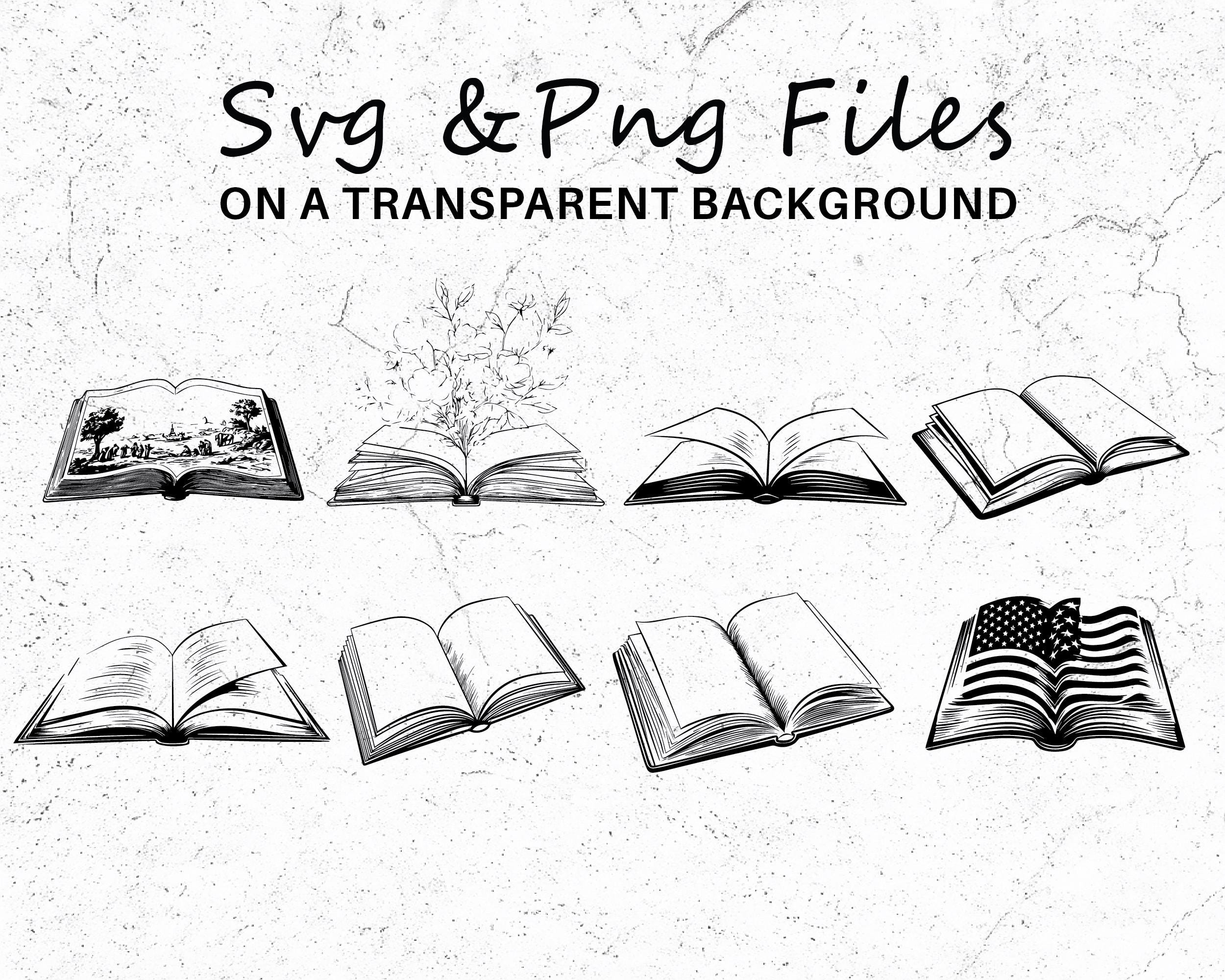 Open Book SVG PNG Bundle: Reading Clipart, Cricut & Decal Designs ...