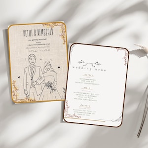 Invitación de boda bohemia beige / Tarjeta de boda bohemia rústica / Invitación personalizada en tonos tierra