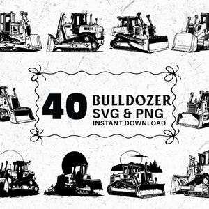 Bulldozer SVG PNG Bundle: Baustellenfahrzeug Clipart, Digital Design