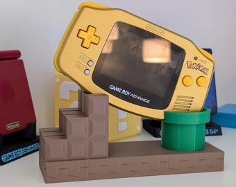 Gameboy Advance Display Stand: Super Mario Warp Pipe Themed Retro Gaming Decor